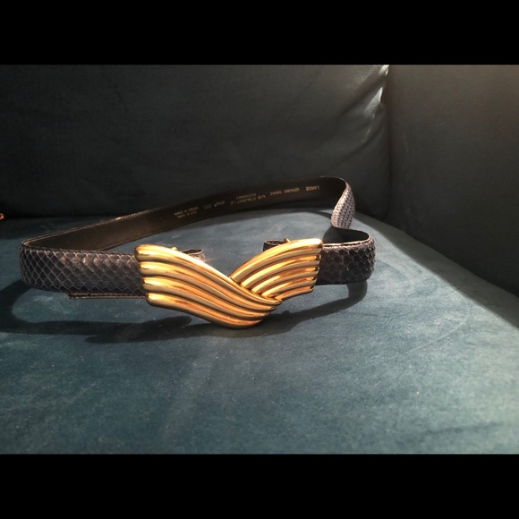 Blue snake skin belt - Picture 4 of 4